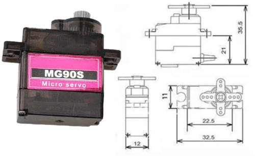 MG90S Mechanical Dimensions