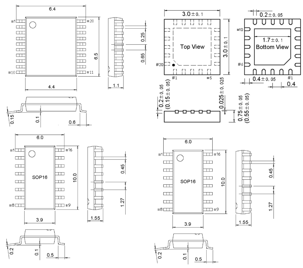 CH32V003 Mechanical Dimensions